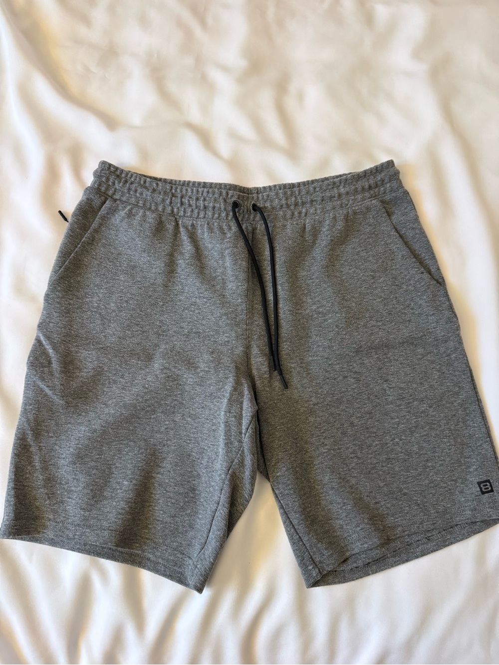 Layer 8 Men's Athletic Knit Shorts Gray XL Drawstring Elastic Waist Pockets